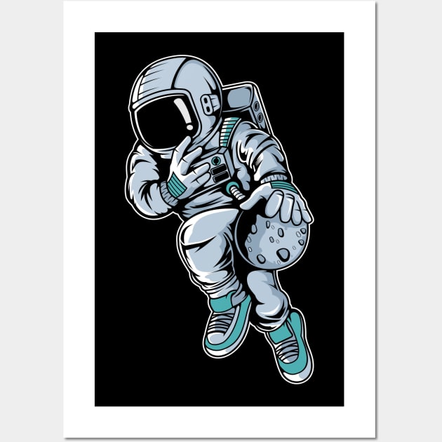 Astronaut Basketball Champion Wall Art by ArtisticParadigms